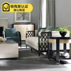 New Chinese style sofa, modern solid wood carved sofa combination, white wood living room furniture model room, sales office customization Other 1+1+3 sofa + tea table