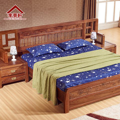 Li Jingxuan new Chinese style all solid wood bed, 1.8 meters double bed, mahogany furniture, hedgehog, rosewood, mahogany carving bed 1800mm*2000mm 1.8M*2M Other structures