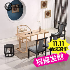 The new Chinese modern minimalist Zen ashtree wood tea tables and chairs combined study desk furniture set ready Tea table no