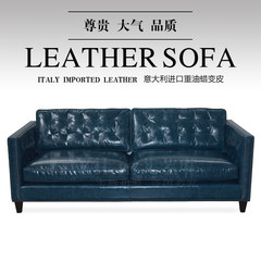 The leather sofa European simple imported oil wax emulsion three 528A large-sized apartment living room sofa Other Imported leather half skin