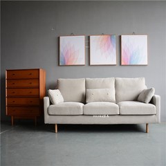 The Japanese three simple modern living room sofa washable ideal American European style leisure cloth sofa Single Ginger