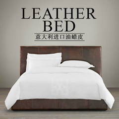 American Nordic Retro Leather Bed soft leather imported oil wax 1.8 meters 1.5 meters B-01 1500mm*2000mm Imported head layer cowhide skin Frame structure