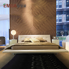 Emija brand furniture, leather bed, European style double bed, simple modern fashion leather bed, soft bed can be customized 1500mm*2000mm Customizable colors Other