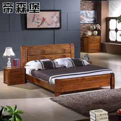 Dili Fort wood bed double bed full 1.8 meters of modern Chinese elm simple storage bed bed shop. 1800mm*2000mm Single bed Frame structure