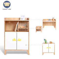 Vopra solid wood children learning table, multifunctional writing and reading desk and chair combination set for boys and girls Log color