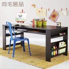 Creative American country full solid wood children learning table, baby game table with storage desk, painting table Wiping varnish