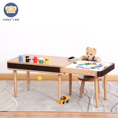 Vopra solid wood telescopic children learning table, game drawing board, desk and chair set, desk work desk for pupils Single table