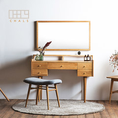 Modern minimalist full solid dresser, original Japanese style white oak makeup table, Nordic bedroom furniture new products Assemble Install a mirror with a wall