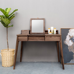 Nordic Japanese flip dresser, black walnut, solid wood makeup table, red oak log, simple furniture Assemble Custom size please consult customer service