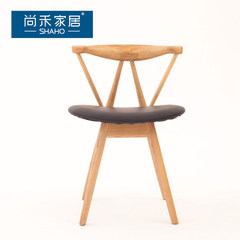 Shanghe Nordic woodmensal / chair / Cafe Chair designer chairs Dining Room Furniture Log color (not only sells 4 pieces of goods shipped)