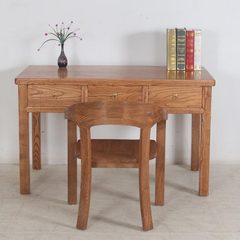 Solid wood desk, Chinese log color table, desk computer desk, simple three writing desk, desk furniture