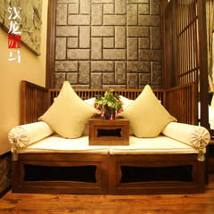 汉龙赤马 新中式民宿客栈家具古典设计创意卧室家具 格栅罗汉床 其他 不含软包 其他结构