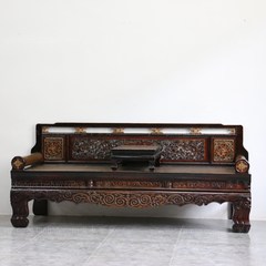 The old elm arhat bed modern new Chinese old vintage Park living room sofa single bed in imitation of classical furniture Height of 214*74*52 seat More than 2 meters