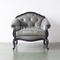 High end custom furniture, American new classical beech leather, single living room sofa lounge chair GC954 Single Color size can be customized