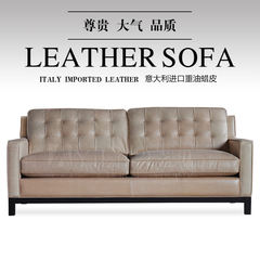 The leather sofa imported oil wax emulsion European simple modern large-sized apartment living room combined three people 525 Other Italy import heavy wax leather