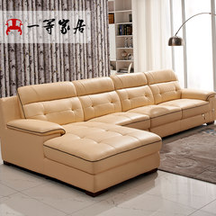 First class furniture import head layer, cowhide leather sofa, living room, modern multifunctional storage leather sofa combination combination Single + double + (left / right) imperial concubine