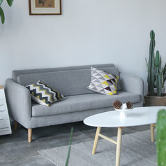 Simple model of modern Japanese cotton fabric sofa sofa between small bedroom sofa sofa seat Single Sanding - lightskyblue