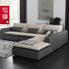 Beijing double color sofa sofa sofa sofa super wide deep down detachable corner sofa Small turn angle 3.29*1.98 Color can be customized