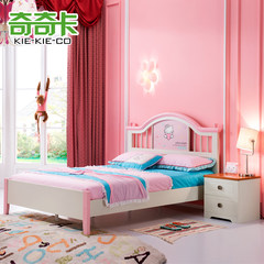 Qiqika wood crib girl princess bed pink children room furniture suite girls cartoon bed 1200mm*1900mm Solid wood single bed Without