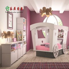 Locke babe creative children's furniture creative child bed lathe horse princess bed multifunctional child bed 1200mm*1900mm Style two belt