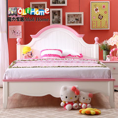 Korean garden wood crib girl princess bed children furniture suite combination 1.5 meter single Tuochuang 1500mm*2000mm All solid wood single bed belt