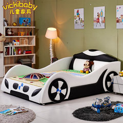 Children's bed, single person, 1.5 teen 1.2 meter child bed, children's car bed, boy, girl, princess, bed belt, guardrail 1200mm*1900mm Foreign leather Without