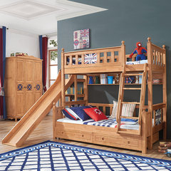 American furniture, children's bed, girls bed, solid wood ladder, double bed boy, 1.5 meters 1200mm*1900mm Double bed + bookshelf More combinations