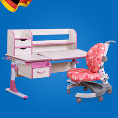 Children's desk learning table lifting children's desk and chair desk with drawer desk suits students in children 1 meter pink suit
