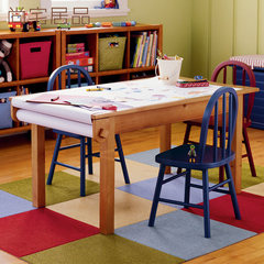 美式乡村全实木儿童学习桌玩具桌子创意带卷轴画画桌写字桌子定制 擦色清漆