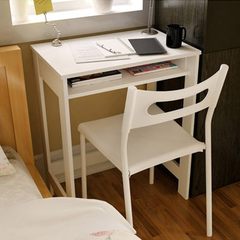 Creative white small computer desk, children's desk, learning table, dresser, simple modern desk desk White desk and chair set