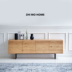 Nordic simple solid wood TV cabinets, modern minimalist oak audio-visual cabinets, small units, room cabinets, furniture, mail customization Ready Oak 2