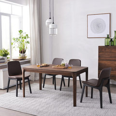 Solid wood table, Nordic walnut table, log rectangle, 6 person dining table chair combination furniture Please contact customer service memo for table color