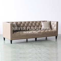 High end custom furniture, American style, neoclassical, post-modern, leather beech living room, three people sofa GC374 Single Cushion deduction