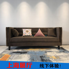 European style new classical flannel sofa, American style fabric, villa living room, clothing store, solid wood, solid wood, modern mail Custom color swatches Coffee