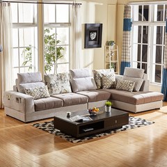 Nell beautiful sofa living room equipped modern minimalist washable chaise sofa furniture corner size apartment layout Single person + three person + royal position Light grey