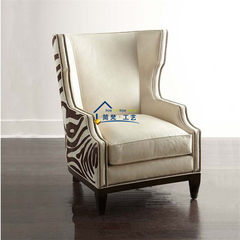 American style single sofa fabric, tiger chair, zebra pattern, casual chair, negotiation chair, sofa and chair customization Single Color can be customized