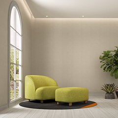 World Series | Nordic modern minimalist Italy Han large-sized apartment living room single twin seat sofa cloth foot footstool Footstool yellow