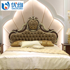 American style bed, new classical wedding bed, 1.8 meters solid wood double bed, bedroom oak bed, luxury luxury European style leather bed 1800mm*2000mm Sample color Frame structure