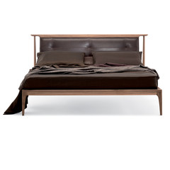 Yu Wen - Home Furnishing leather bed double 1.8 black walnut double bed double bed soft leather 1.5 1500mm*2000mm Black walnut of North America Frame structure