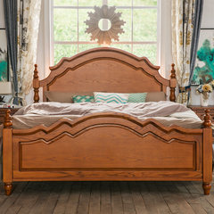 [imported American Red Oak] American country bedroom furniture, oak solid wood bed, 1.5m 1.8 meters double bed 1800mm*2000mm Antique Oak Frame structure