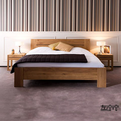 Zuo Mumu furniture red oak black walnut wood double bed full original simple [autumn] thick bed 1800mm*2000mm Red oak Frame structure