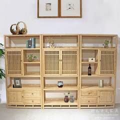The new Chinese Zen Shelf Bookcase ash room partition Antique Walnut shelving rack high-grade furniture Intermediate cabinet Below 1 meters