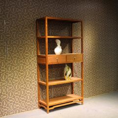 QAY Home Furnishing new Chinese bookcase curio Zen furniture wood bookcase tea shelf display rack Old elm 1-1.2 meters