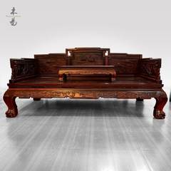 African rosewood rosewood arhat bed landscape arhat bed of Ming and Qing Dynasty Classical Chinese bed bedroom furniture A set of two pieces More than 2 meters