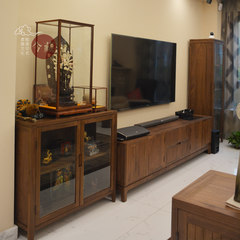 Simple modern TV cabinets, cabinets, antique wood color TV cabinets, solid wood TV cabinets, Tibetan Chinese furniture today Ready North American walnut TV cabinet
