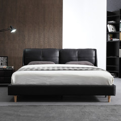 Leather bed leather bed 1.8 meters double bed simple modern large-sized apartment bed tatami bed Zhuwo Scandinavia 1500mm*1900mm Bed + latex mattress Support structure