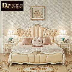 European style bed, solid wood bed, French double bed, leather bed 1.8 meters, master bedroom bed, marriage bed, princess bed, 1.5 meters package 1800mm*2000mm 1800mm*2000mm solid wood bed Frame structure