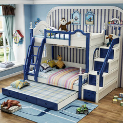 Children's bed height, upper and lower children, double deck guardrail, double wardrobe, bed boy, children's room furniture combination set 1200mm*1900mm Go to bed and go out of bed More combinations