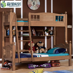 American wood bunk bed on the bed height of children bed bunk bed and bed mother multifunctional combined bed 1500mm*2000mm [high-low bed + bookshelf] More combinations