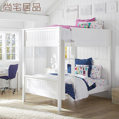 Simple pastoral white bed under the window elevated mother bed bunk bed solid wood bunk bed double bed bed for children 1000mm*1900mm Elevated bed More combinations